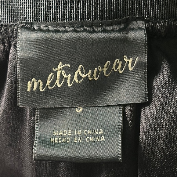 METRO WEAR BLACK VINTAGE STRIPE SHEER BELOW KNEE FLARED SKIRT SIZE SMALL - Picture 6 of 7